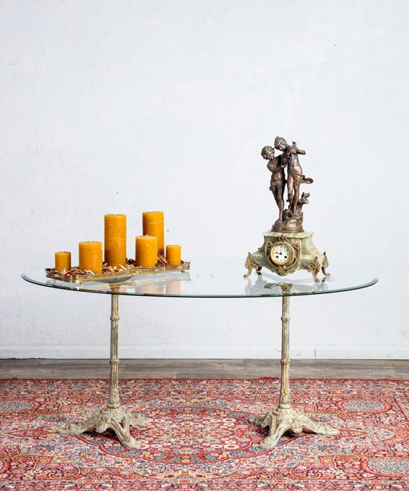 Mesa vintage de cristal Luna - Antique arte y decoracion