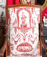 Sillón trono Toile de Jouy - Antique arte y decoracion